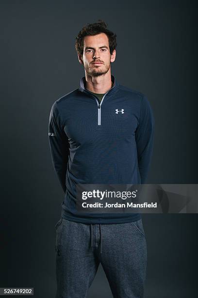 Andy Murray poses for a portrait during the Andy Murray Live Presented By SSE Launch at Wimbledon on April 22, 2016 in London, England.