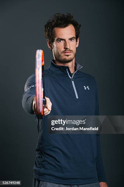 Andy Murray poses for a portrait during the Andy Murray Live Presented By SSE Launch at Wimbledon on April 22, 2016 in London, England.