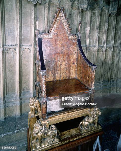 Edward I's coronation throne was made by the King's painter, Master Walter. It contains the Stone of Scone. Kenneth McAlpin, the first king of the...