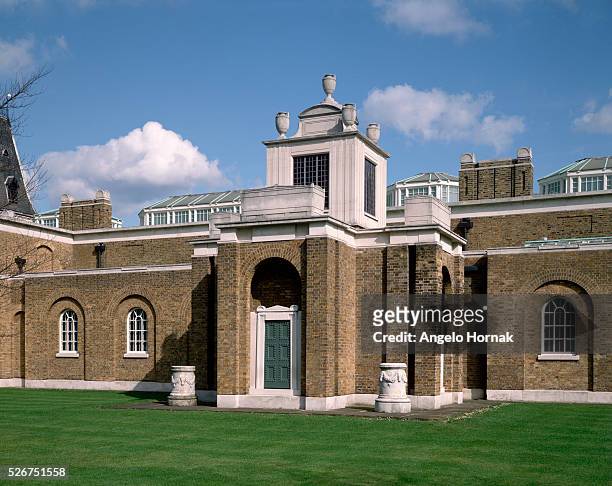 The Dulwich Picture Gallery, ca. 1812, houses artworks bequeathed by Sir Francs Boiurgeois.