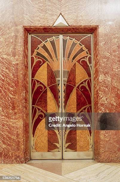 Art Deco doors in New York's Chrysler Building, designed by William Van Alen, ca. 1928-1930.