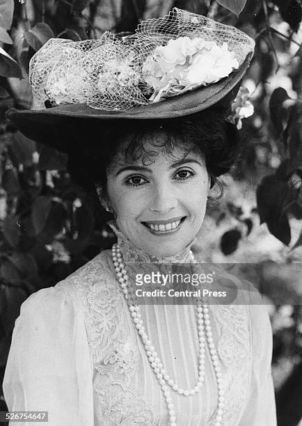 Portrait of actress Barbara Parkins, in costume as Leonie Churchill, as she appears in the television mini-series 'Jennie: Lady Randolph Churchill',...