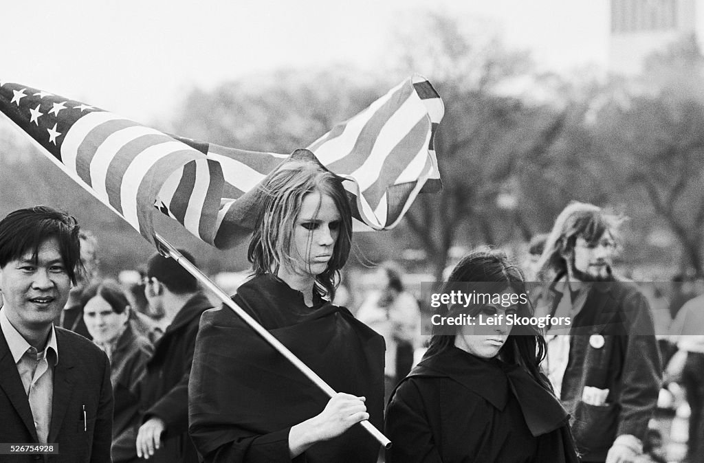 Anti-Vietnam War Protesters Wearing Shrouds