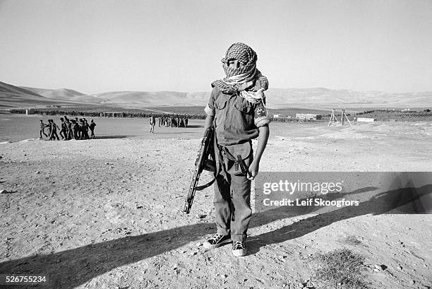 An 8 year old boy, known as "Le Monstre", is training with Al-Fatah at the Palestine Liberation Organization training camp. | Location: Jordan.