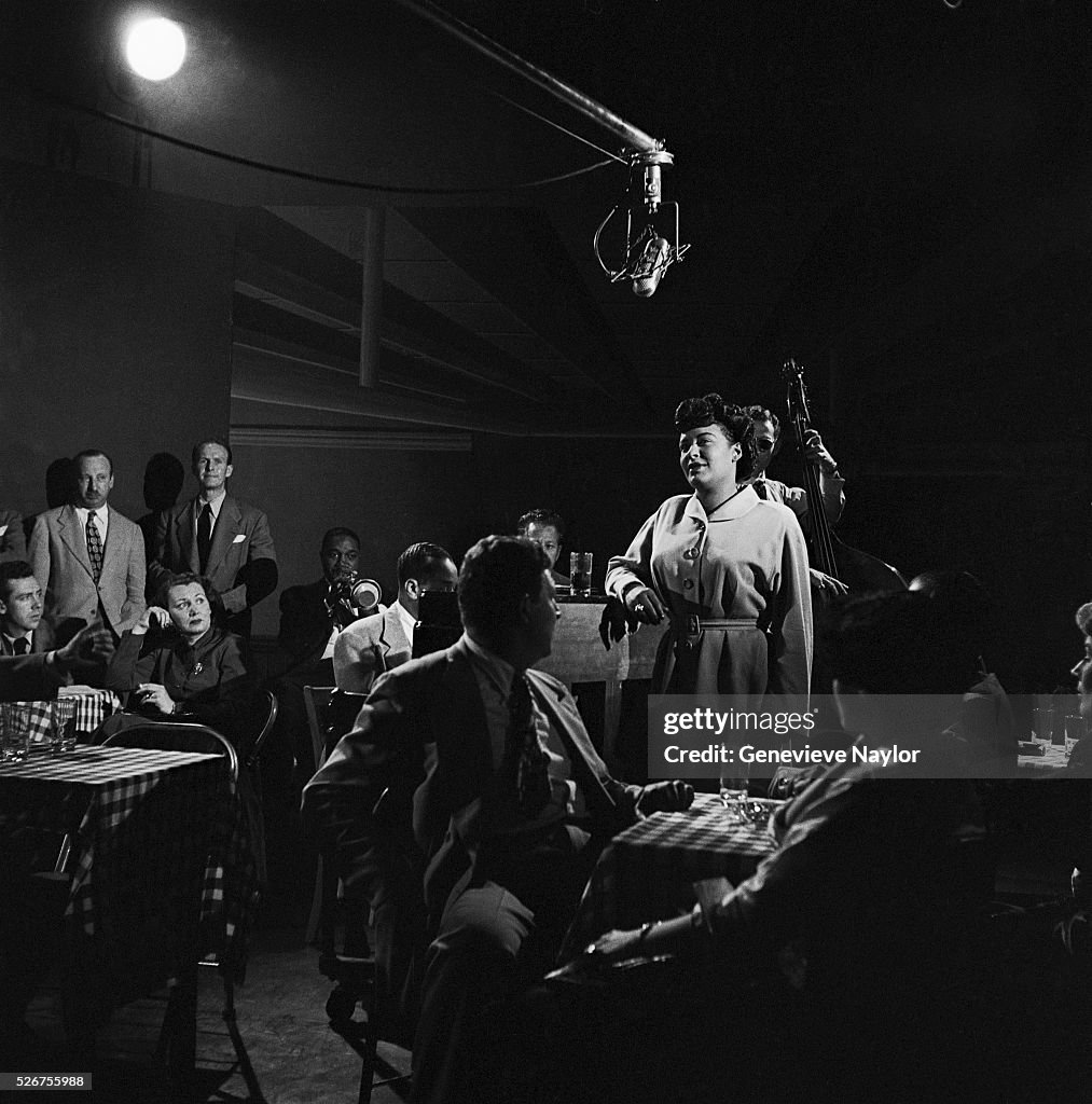 Billie Holliday Singing in Studio
