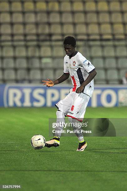 Eloge Koffi Yao Guy Crotone's defender in action during the match between FC Modena and Crotone that ended the game with the score of 1-1.
