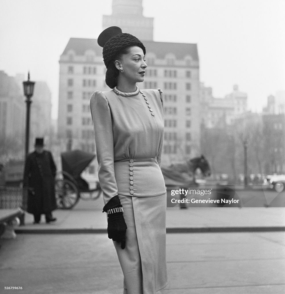 Fashion Model Wearing Wool Suit