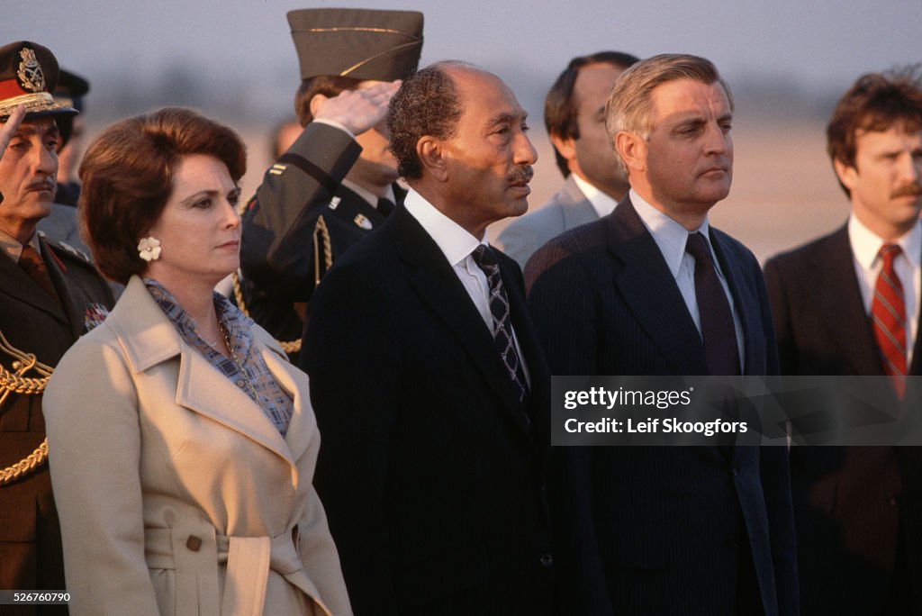 Sadat and Mondale at White House Ceremony