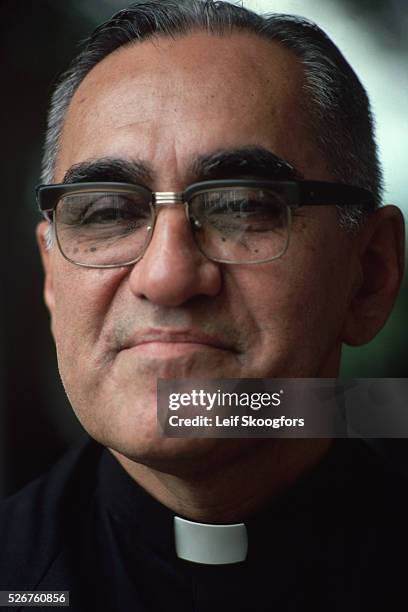 Portrait of Archbishop Oscar Romero of El Salvador, an outspoken proponent of human rights. Romero was assassinated March 24, 1980 as he said Mass at...