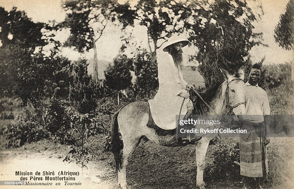 Postcard of a Christian Missionary on a Horse