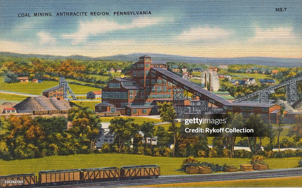 Postcard Coal Mining in Pennsylvania's Anthracite Region