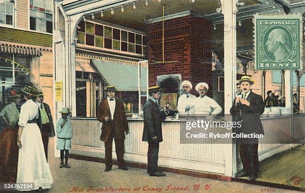 Hot Frankfurters at Coney Island, N.Y.