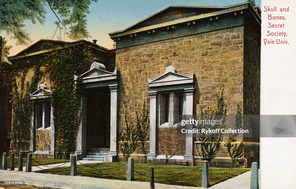 Postcard of Skull and Bones Society Building