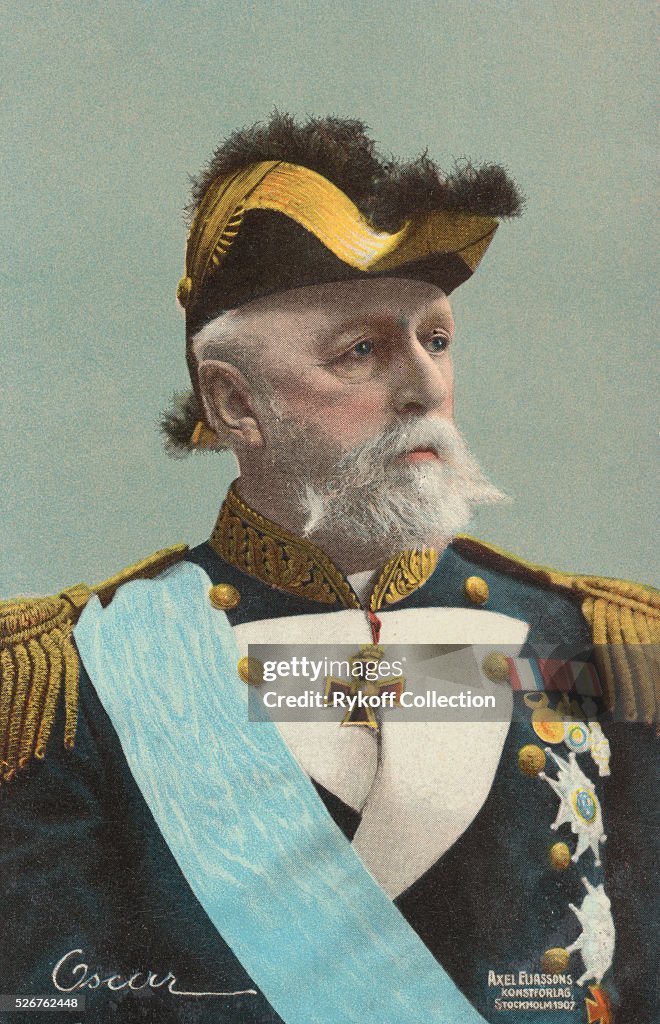 Postcard of King Oscar II of Sweden