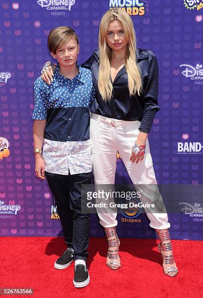 Alli Simpson and brother Tom Simpson arrive at the 2016 Radio Disney Music Awards at Microsoft Theater on April 30, 2016 in Los Angeles, California.