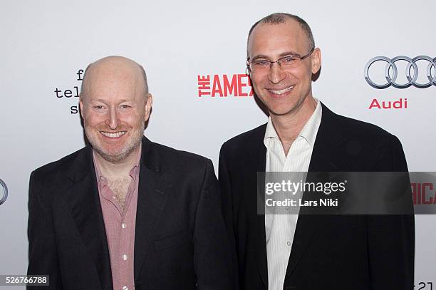 Joe Weisberg and Joel Fields attend "The Americans" Season 4 Premiere at the NYU Skirball Center in New York City. �� LAN