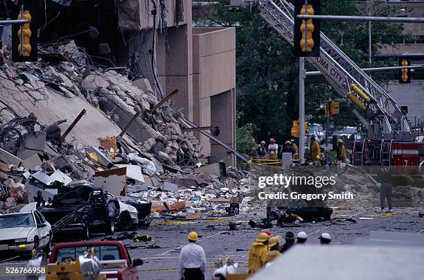 Aftermath of the bombing of the Alfred P. Murrah Federal Building.