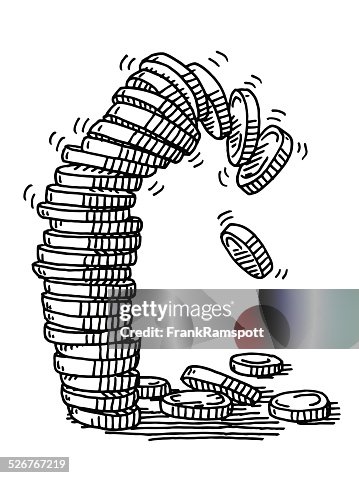Collapsing Stack Of Coins Drawing Collapsing Stack Of Coins Drawing