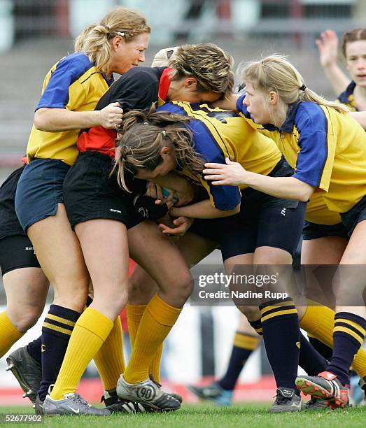 Spiel um den 3. Platz, Hamburg, 09.04.05; Deutschland - Schweden ; Jane HODSON/SWE, Dagmar STEINWEG/GER, Cecilia LUNDIN, Anna JOHANSSON/SWE