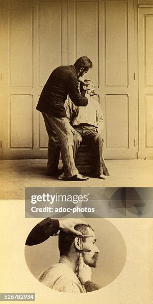Bertillon System.drawing Anthropometric system of Alphonse Bertillon. Measurement of the ear ...