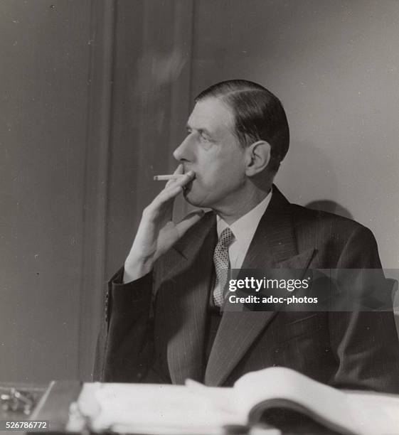 Charles de Gaulle , French general and statesman. In 1945.
