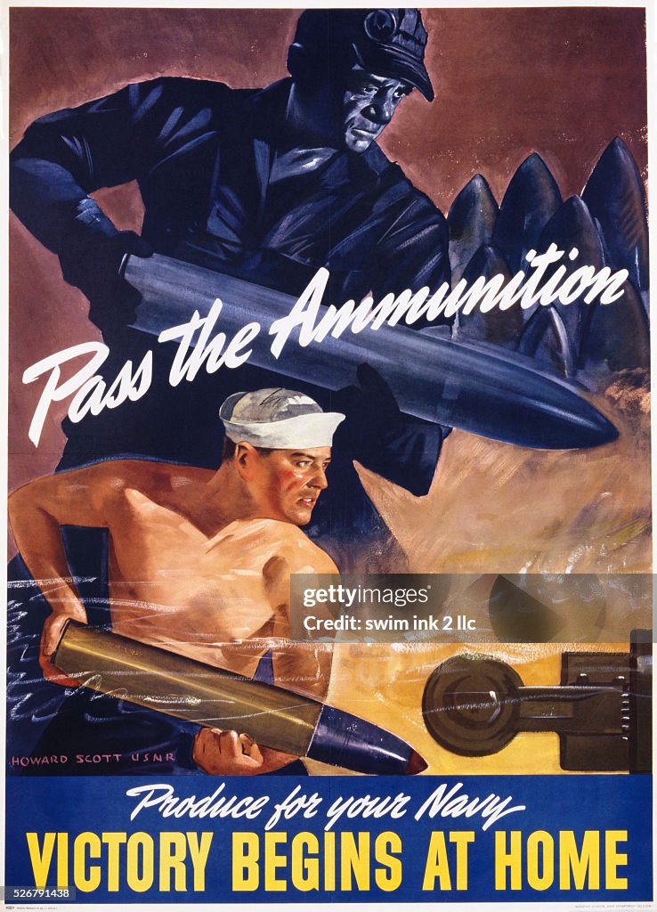 Pass the Ammunition - Victory Begins at Home Poster by Howard Scott