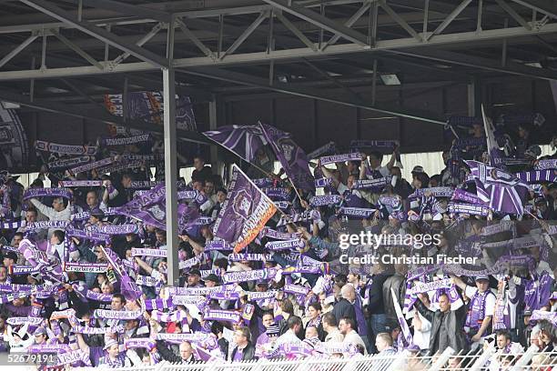 Bundesliga 04/05, Aue, 17.04.05; Erzgebirge Aue - Eintracht Frankfurt; Fans von Aue