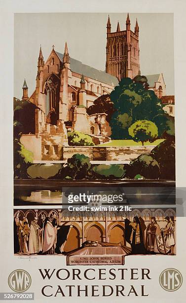 Worcester Cathedral Travel Poster by Buckle