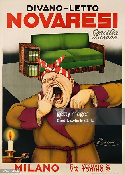 Divano-Letto Novaresi Furniture Store Poster by Achille Mauzan