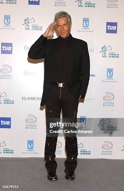 Singer Claudio Baglioni attends the Spanish Music Academy Awards at the Palacio Municipal de Congresos on April 21, 2005 in Madrid, Spain.