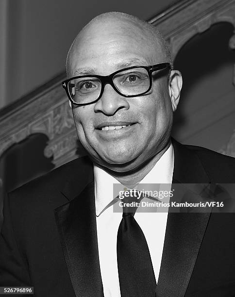 Larry Wilmore attends the Bloomberg & Vanity Fair cocktail reception following the 2015 WHCA Dinner at the residence of the French Ambassador on...