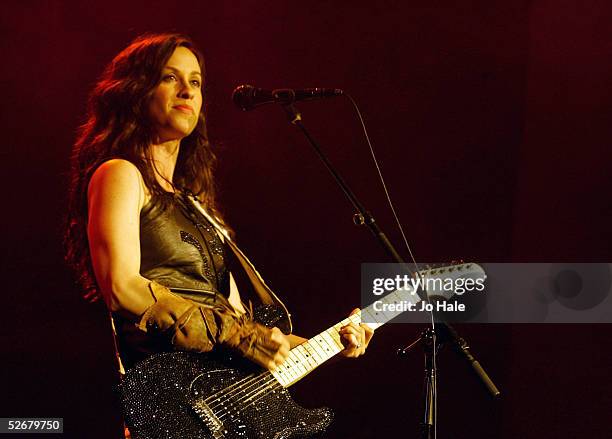 Canadian musician Alanis Morissette plays her first full-scale UK live date since 2001 at Carling Academy Brixton on April 21, 2005 in London....