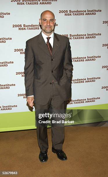 Actor Stanley Tucci arrives for the Sundance Institute Annual Risk-Takers Gala Benefit at Gotham Hall on April 21, 2005 in New York City.