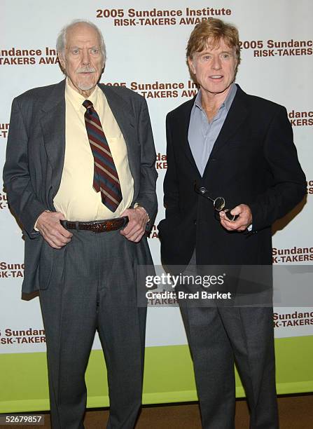 Actors Robert Altman and Robert Redford arrive for the Sundance Institute Annual Risk-Takers Gala Benefit at Gotham Hall on April 21, 2005 in New...