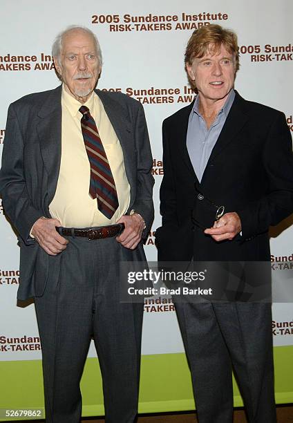 Actors Robert Altman and Robert Redford arrive for the Sundance Institute Annual Risk-Takers Gala Benefit at Gotham Hall on April 21, 2005 in New...