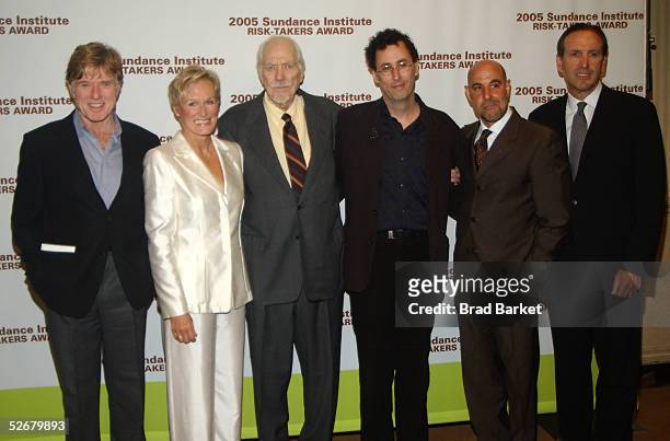 Actor Robert Redford, actress Glenn Close, actor Robert Altman, director Tony Kushner, actor Stanley Tucci, and producer Howard Shultz arrive for the...
