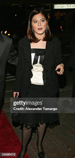 Musician Chabeli Iglesias arrives at the grand opeing of the Nicolas Felizola store on April 21, 2005 in Coconut Grove, Florida.