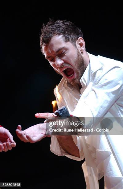 Jude Law during a performance of "Dr. Faustus."