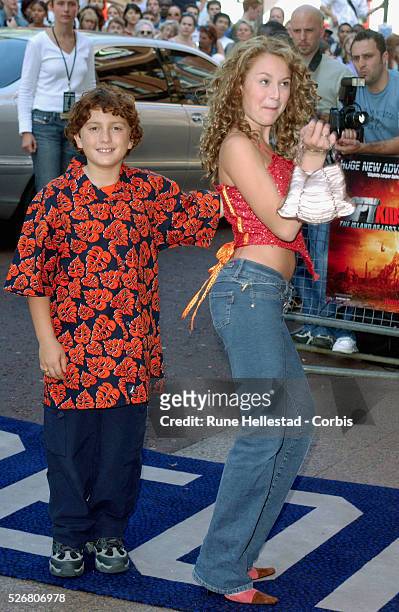 Cast members Daryl Sabara and Alexa Vega arrive at the premiere of "Spy Kids 2: Island of Lost Dreams" at the Odeon West End.