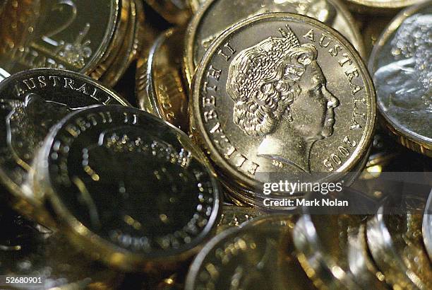 New money awaits counting and bagging at the Royal Australian Mint April 22, 2005 in Canberra, Australia. The Royal Australian Mint celebrated its...