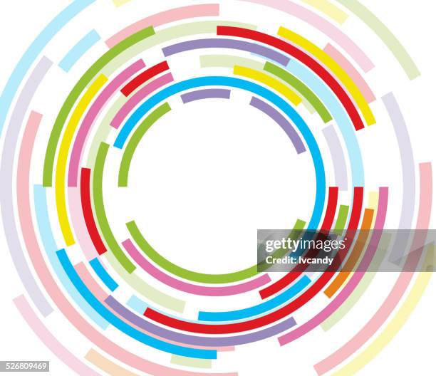 stockillustraties, clipart, cartoons en iconen met colorful concentric circle - focus lens