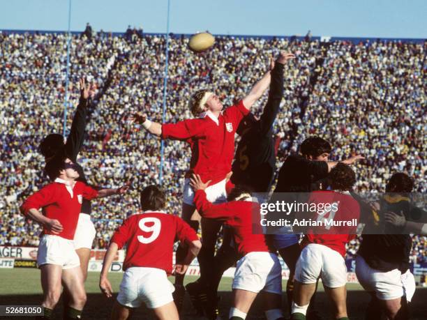 Maurice Colclough of the Lions competes at a lineout during the test series between South Africa and the British and Irish Lions in South Africa in...