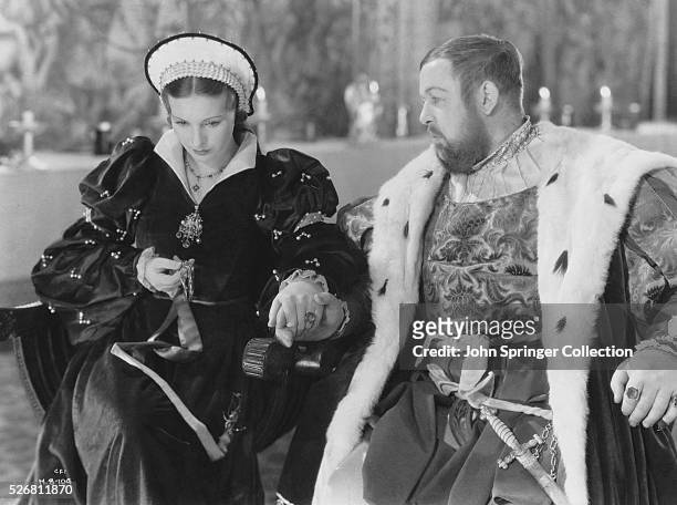 Binnie Barnes and Charles Laughton in The Private Life of Henry the VIII
