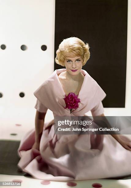 Joanne Woodward Seated in Pink Gown