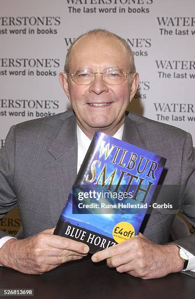 Wilbur Smith at a book signing in Waterstone's.