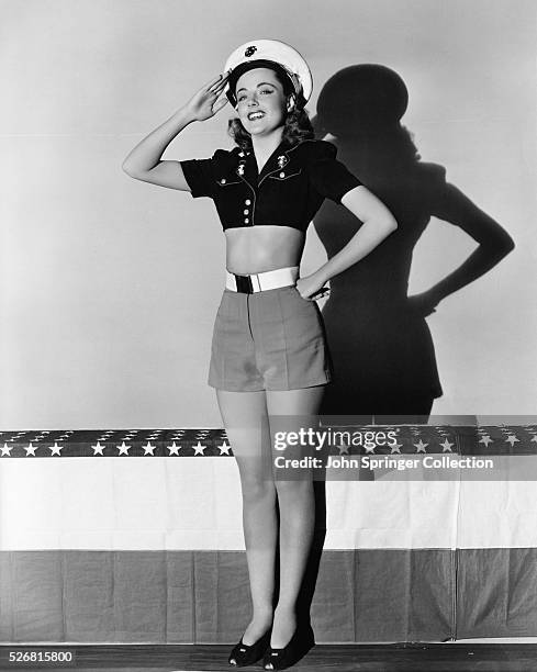 Actress Kay Aldridge was one of the Navy Blues Sextette in the 1941 film You're in the Army Now.