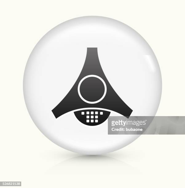 büro sprechanlage symbol auf einem weißen, runden vektor-button - buzzer stock-grafiken, -clipart, -cartoons und -symbole