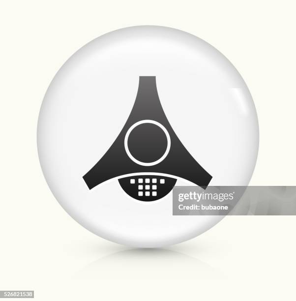 office intercom icon on white round vector button - intercom stock illustrations