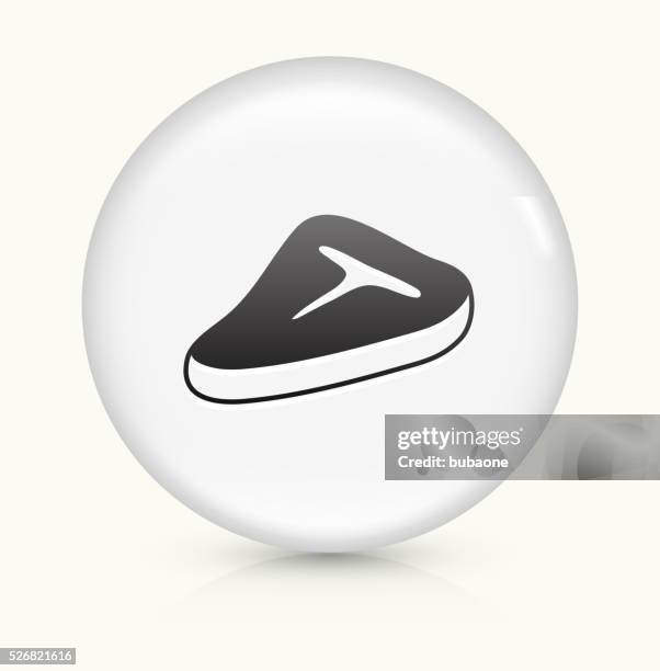 T Bone Steak Icon On White Round Vector Button High-Res Vector Graphic