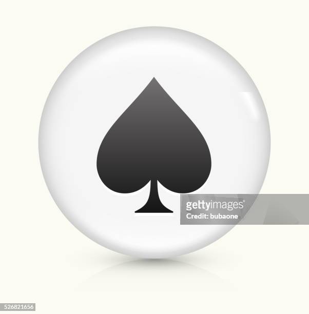 spades icon on white round vector button - beige suit stock illustrations